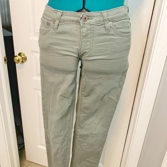 AG Adriano Goldschmied Super Skinny Legging Fit Low Rise Green Jeans - Picture 3 of 14